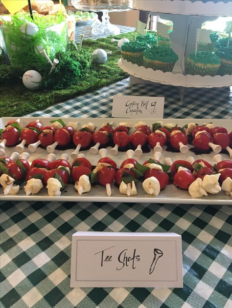 30th Birthday Ideas For Men Golf Theme, Golf Birthday Cake Ideas, Golf 1st Birthday Party Food Ideas, Golf First Birthday Party Food, Hole In One Birthday Food, Golf Themed Charcuterie Board, Hole In One Par Tee First Birthday, Golf Food Ideas, 30th Birthday Golf Theme