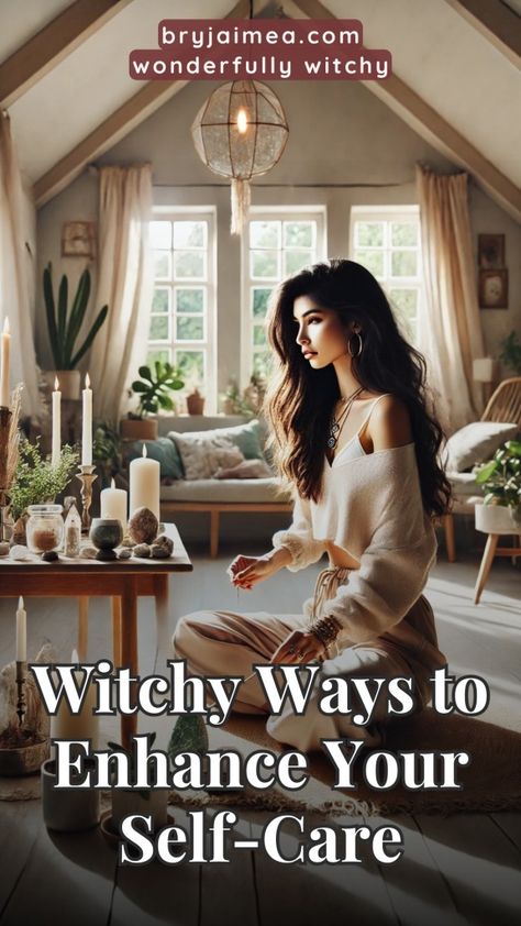 Elevate your self-care routine with witchcraft! This guide shows you how to incorporate simple magical practices into your daily life, from crystal healing and moon baths to energy cleansing and affirmations. Whether you’re a beginner or experienced witch, discover how to nurture your mind, body, and spirit with intentional, magical self-care practices that bring balance and fulfilment. Self Care Witchcraft, Daily Witch Routine, Witchy Self Care, Self Care Rituals, Energy Cleansing, Herbal Magic, Energy Cleanse, Night Time Routine, Mind Body And Spirit