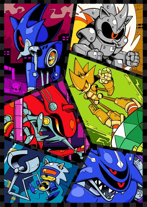 Metal Mecha Sonic Mania Pixel Planet, Blaze The Cat, Metal Sonic, Sonic Fanart, Sonic Mania, Web Comic, Classic Sonic, Sonic Heroes, Super Sonic