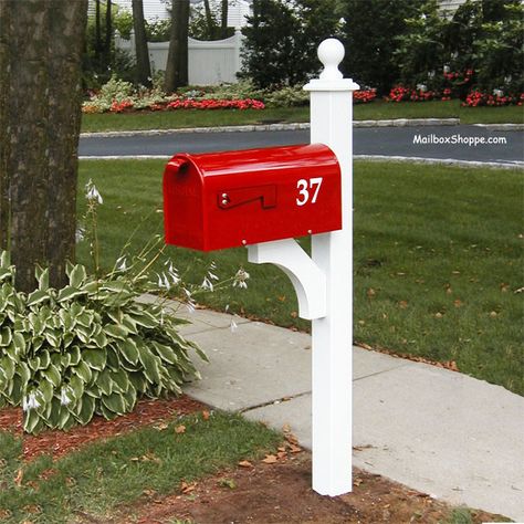 Mailbox And Post, Red Mailbox, Mailbox Design, Metal Mailbox, Mailbox Post, Aluminium Doors, Vinyl Cut, Extruded Aluminum, Lawn Decor