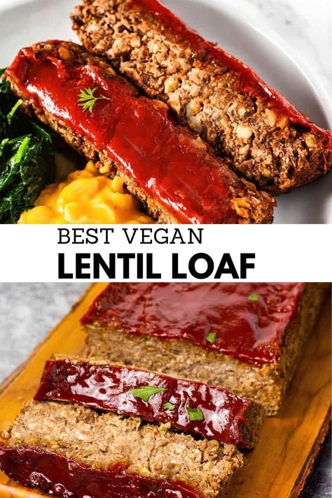 Lentil Loaf Vegan, Vegan Lentil Loaf, Lentil Meatloaf, Vegan Meatloaf, Lentil Loaf, Menu Sarapan Sehat, Classic Meatloaf, Vegan Lentil, Resep Diet