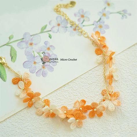 Onirr Micro Crochet Yellow-Orange Flower Bracelet This color is too beautiful, right? Wearing this bracelet will makes you feel happy every day. You can buy it in our store——onirr.com ----------------------------------------------------------------------------- #gift #handmadecrafts #crochet #crocheting #handmadegifts #mothersdaygift #gifts #handmade #microcrochet #DIYGifts #bracelet Crochet Yellow, Micro Crochet, Bracelet Inspo, Schmuck Diy, Handmade Stuff, Flower Crochet, Feel Happy, Mothersday Gifts, Orange Flower