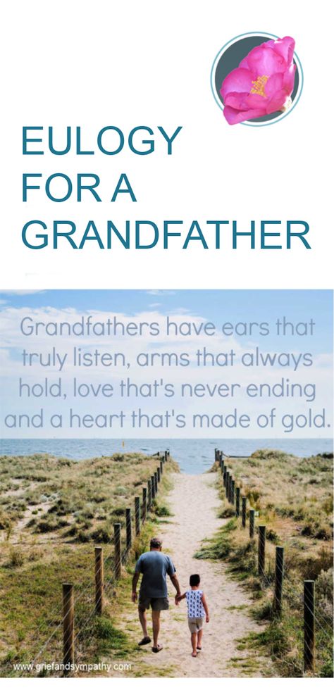 A touching eulogy for Grandad.  Find lots of sample eulogies to help you with ideas for the funeral.  #eulogyexamples  #sampleeulogy #funeralspeechexamples Eulogy Examples For Grandfather, Eulogy For Grandfather, Eulogy Template, Grandad Quotes, Remembering Grandpa, Grandfather Quotes, Eulogy Examples, Final Wishes, Free Poems