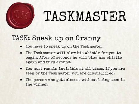 Taskmaster Tasks At Home, Task Master Games At Home, Taskmaster Ideas, Taskmaster Games, Taskmaster Tasks, Taskmaster Party, Toddler Activities Daycare, Task Master, Fun Sleepover Games