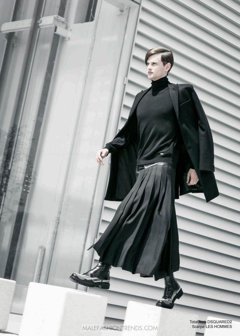 Men In Skirts, Lui Magazine, Guys In Skirts, Men Wearing Skirts, Gender Fluid Fashion, Indian Men Fashion, Fashion Mask, Androgynous Fashion, Futuristic Fashion