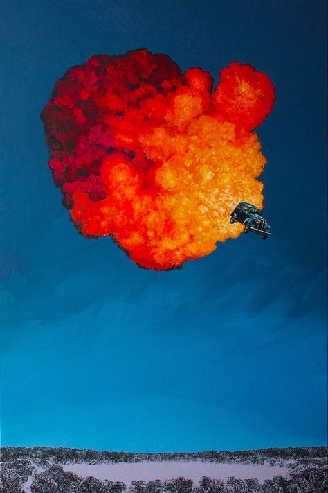 Explosive Paintings by Sean William Randall | Inspiration Grid | Design Inspiration Explosion Painting, Dynamic Painting, Realism Painting, Grid Design, Reference Photos, Visual Artist, Grafik Design, 3d Design, Collage Art