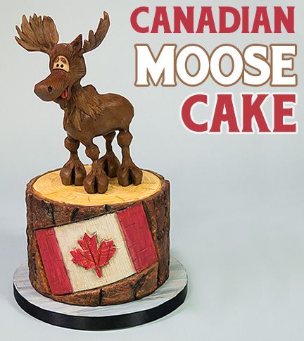 Canadian Themed Cakes, Canada Themed Cake, Beer Barrel Cake, Cake Decorating Beginners, Canada Cake, Moose Cake, Canadian Moose, Cake Step By Step, Canada Birthday