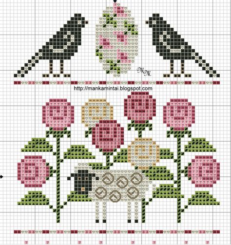 Sheep Cross Stitch, Cross Stitch Freebies, Cross Stitch Love, Pola Kristik, Cross Stitch Bird, Mini Cross Stitch, Needlework Patterns, Cross Stitch Baby, Crochet Cross