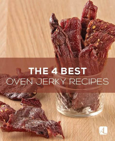 Oven Jerky Recipes, Jerky In The Oven, Oven Beef Jerky, Deer Jerky Recipe, Venison Jerky Recipe, Oven Jerky, Jerkey Recipes, Venison Jerky, Homemade Beef Jerky