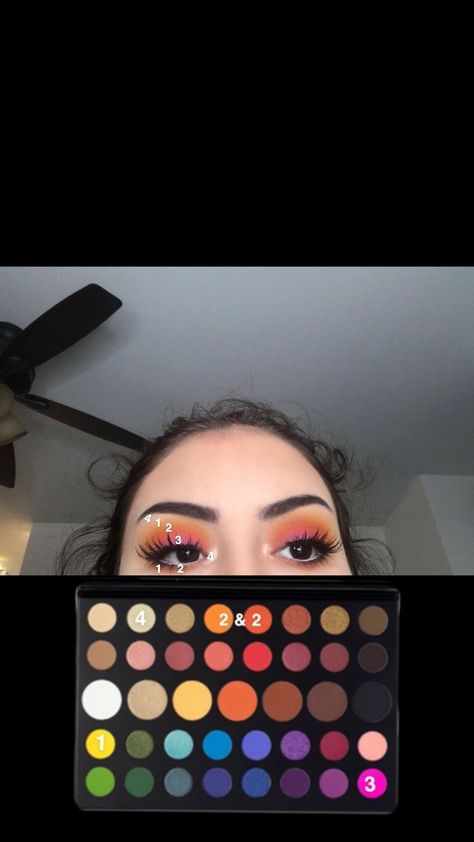 pinterest: peachesbitch Eye Makeup Glitter, James Charles Palette, Make Up Designs, Makeup Morphe, Makeup Pictorial, Makeup 101, Make Up Videos, Makeup Tutorial Eyeshadow, Eye Makeup Steps