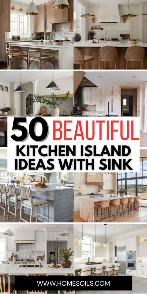 Discover 50 white kitchen island ideas with sinks to enhance your culinary space. Explore sleek designs, functional layouts, and stylish accents perfect for a bright and modern kitchen. Transform your kitchen with these inspiring white island concepts. Kitchen Sink In Island Ideas, Different Island Than Cabinets, 10ft Long Kitchen Island, Decorating Kitchen Island With Sink, Styling An Island With A Sink, Farmhouse Sink Kitchen Island, Kitchen Island With Sink And Cooktop, Islands With Sinks And Dishwasher, Kitchen Sink In Island Layout