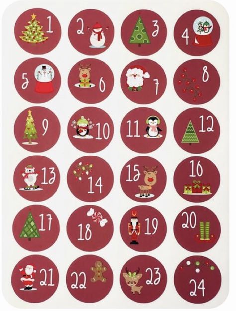 Self Made Advent Calendar, Christmas Calendar Diy, Advent Calendar Stickers, Advent Calendar Diy, Xmas Countdown, Homemade Advent Calendars, Calendar Advent, Christmas Advent Calendar Diy, Printable Advent Calendar