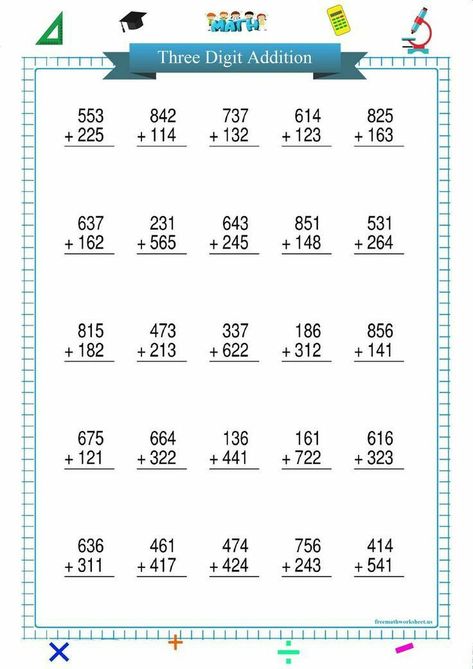 Pin by Sreekanchana on Maths work sheets in 2022 | Addition worksheets, Math fact worksheets, Addition and subtraction worksheets Grade 2 Math Worksheets Addition And Subtraction, Primary 2 Maths Worksheet, 3nd Grade Math Worksheets, Grade Three Math Worksheets, Three Digit Addition Without Regrouping, Primary Math Worksheets, Addition 3 Digit Numbers Worksheets, Grade 3 Worksheets Free Printable, 4th Grade Math Worksheets Free Printable