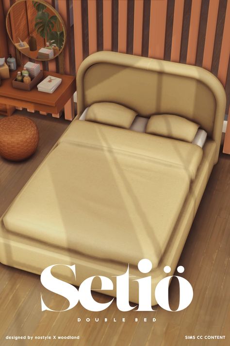 Sims 4 Builds, Sims 4 Beds, Furniture Cc, Double Bed Designs, Mod Furniture, Sims 4 Bedroom, Cc Furniture, Sims 4 House Building, Sims 4 Game Mods