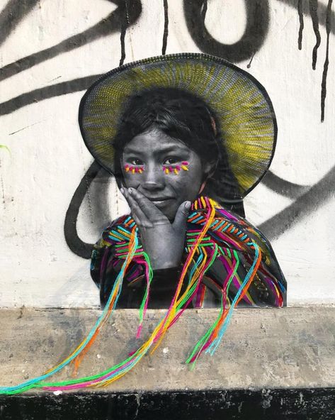 Victoria Villasana @Lima, Peru Embroidered Photography, Peruvian Art, Lima Peru, Feminist Art, Photography Gallery, Indigenous Art, Street Art Graffiti, Native American Art, Mural Art