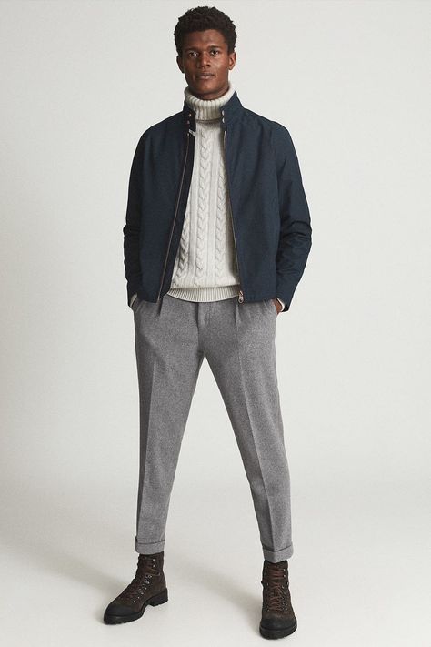 Mens Grey Jacket Outfit, Mens Wool Trousers Outfit, Wool Pants Men Outfits, Men’s Grey Pants Outfit, Dark Grey Trousers Outfit Men, Wool Trousers Outfit, Grey Trousers Outfit Men Casual, Dark Grey Pants Outfit, Grey Pants Outfit Men