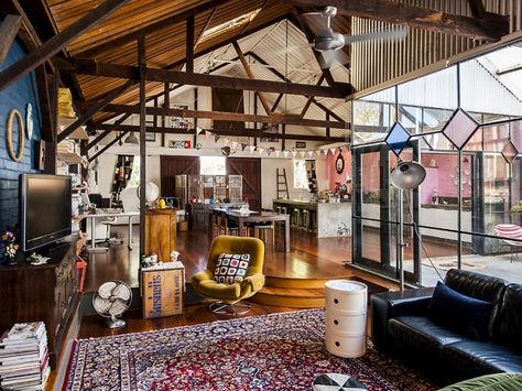 The Old Wool Warehouse | House Nerd Warehouse Apartment, Converted Warehouse, Warehouse Living, Warehouse Loft, Warehouse Conversion, Warehouse Home, Industrial Kitchen Design, Warehouse Design, New Zealand Houses