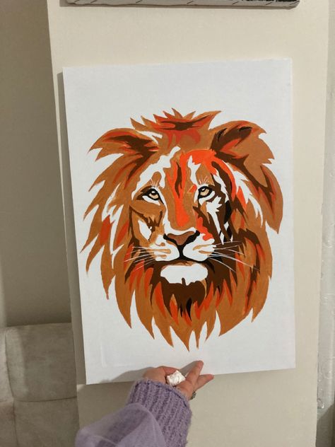 #lion #acrylic #tuval Cute Lion Painting, Lion Painting Easy, Lion Painting Acrylic, Fridge Art, Canvas Art Quotes, Lion Painting, Dorm Art, Lion Canvas, Gift Drawing