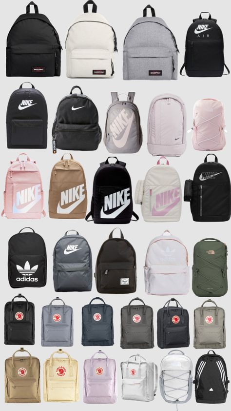 Girly Bags For School, Nike Bags School, School Bag Nike, Nike School Bag, Types Of Backpacks, Nike School Backpacks, School Bag Organization, Mochila Nike, School Backpack Essentials