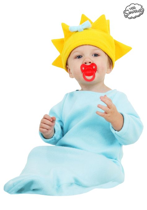 Maggie Simpson Costume Simpson Costume, Indie Halloween, Simpsons Costumes, Family Costumes Diy, Simpsons Halloween, Old Halloween Costumes, Infant Toys, Maggie Simpson, Hallowen Costume