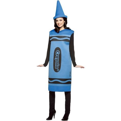 Crayola Blue Crayon Adult Costume (35 CAD) ❤ liked on Polyvore featuring costumes, halloween costumes, party costumes, blue halloween costume, adult costumes, crayon costume and adult halloween party costumes Crayola Costume, Crayon Fancy Dress, Crayon Costume, Blue Crayon, Blue Costumes, Book Week Costume, Diy Kostüm, Crayola Crayons, Up Costumes