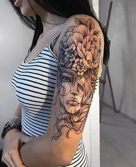 Ideas Originales y Tendencias 2022: Galería de Fotos mas Votadas por los Usuarios de Tatuajes en Brazo Manga ⚠️ IMPORTANTE: Deslice hacia abajo para ver la Galería de Fotos. 👉 Si quiere 【SIGNIFICADOS Y FOTOS】 G Tattoo, Girl Back Tattoos, Girl Face Tattoo, Girl Arm Tattoos, Beautiful Flower Tattoos, Inspiration Tattoos, Arm Sleeve Tattoos, Face Tattoos, Best Sleeve Tattoos