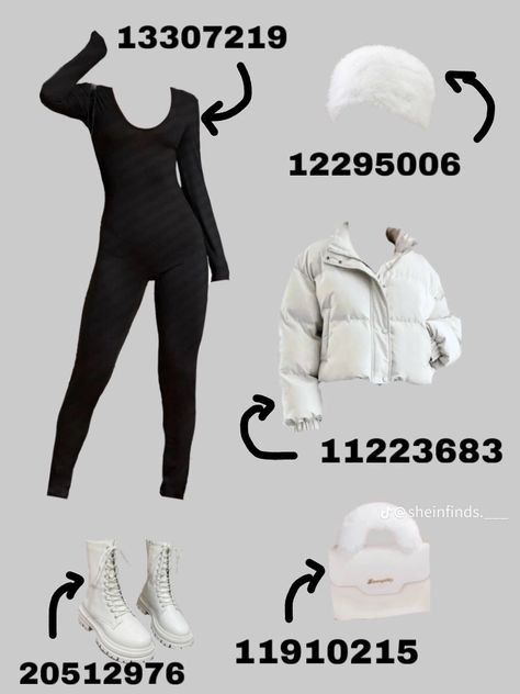 Shein Streetwear Outfits Codes, Shein Winter Fits, Winter Outfits Shein Codes, Shin Outfits, Shien Outfit Idea For Winter, Shein Streetwear Outfits, Winter Outfits Shein, Shein Outfits Codes, School Codes