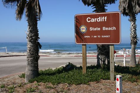 Cardiff Beach San Diego California. San Onofre, Summertime Madness, Cardiff By The Sea, Beach San Diego, Beach Sign, Torrey Pines, San Diego Beach, Tropical Getaways, Beach Beauty