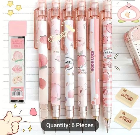 Mechanic Pencil, Pencils For School, Cute Pencils, Kawaii School, Cute Peach, Cute Stationary School Supplies, For School, Kawaii School Supplies, Korean Stationery