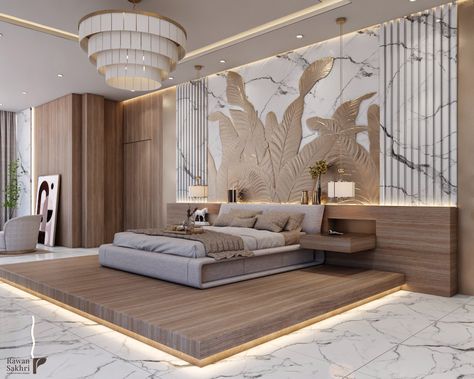 Luxury Modern Master Bedrooms 2022, Fancy Bedroom Luxury Classy, Spacious Bedroom Ideas Master Suite, Dubai Bedroom Interior Design, Unique Bedroom Wall Decor, Morden Luxury Bedroom Design, Bed Rooms Ideas Master Modern, Bed Digine, Bedroom Bed Back Wall Design Modern