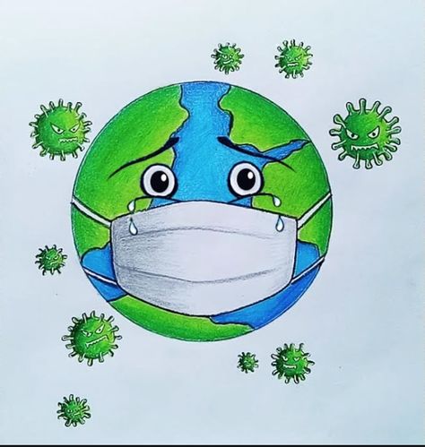 Pollution Drawing Easy, Save Earth Posters, Save Earth Drawing, Earth Day Drawing, Present Drawing, Ganesha Drawing, Earth Drawings, Huawei Wallpapers, Easy Love Drawings