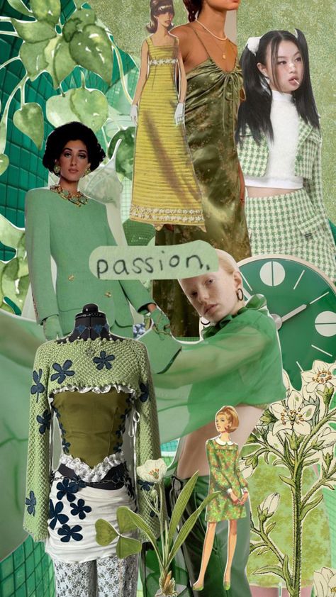 #green #aesthetic #collage #flowers #vintage #fashion #style #color #monochrome Colour Board Fashion, Colour Board Fashion Portfolio, Fashion Collage Art, 80s Aesthetic Fashion, Green Aesthetic Collage, Collage Flowers, Vintage Fashion Style, 80s Aesthetic, Fashion Wallpaper