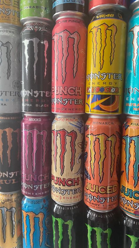 Monster Drink Flavors, Monsters Drink, Monster Snap, Monster Energy Clothing, Monster Flavors, Monster Drink, Drinks Art, Monster Pictures, Monster Collection