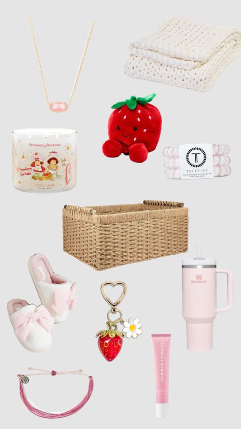 Strawberry Shortcake gift basket! 🍓 #like #likeitup #likeitup4more #strawberryshortcake #strawberry #giftbasket #keychain Basket Bag, Strawberry Shortcake, Gift Basket, Gift Baskets, Christmas, Gifts