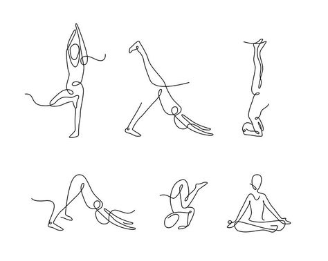 Yoga Poses Tattoo, Yoga Stick Figures, Yoga Vector, Yoga Tattoos, Post Insta, Yoga Logo, Yoga Posen, Continuous Line Drawing, Line Art Tattoos