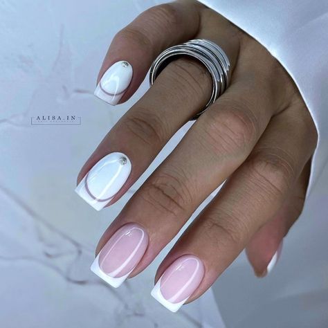 Glass French Nails, French Glass Nails, Fab Nails, Milky Nails, Nagellack Trends, Wow Nails, Manicure Nail Designs, French Manicure Nails, Her Nails