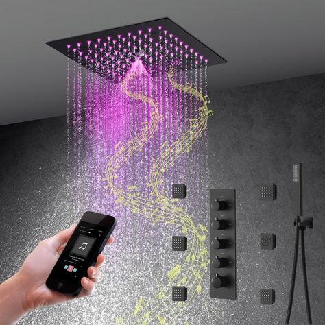 Rain Shower Lights, Bougie House, Hot Gril, Rain Shower System, Led Shower Head, Amazing Showers, Color Lights, Fun Furniture, Hair Tinsel