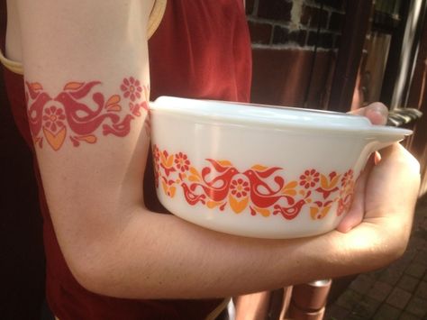 Wow! Amazing! Phenomenal work! #tattoo Pyrex Tattoo, Damask Tattoo, See Tattoo, Pyrex Patterns, Muster Tattoos, Pattern Tattoo, Skin Art, Vintage Pyrex, Love Tattoos