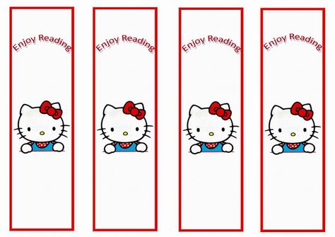 Hello Kitty Bookmarks – Birthday Printable Hello Kitty Bookmark, Kitty Bookmarks, Hello Kitty Book, Diy Hello Kitty, Hello Kitty Printables, Bullet Journal Ideas Templates, Hello Kitty Crafts, Mickey Mouse Parties, Diy Gift Card