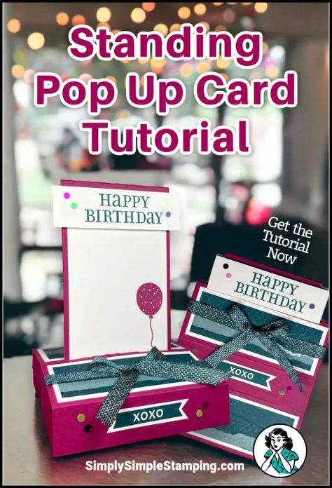 This is a DIY Birthday card they will never forget! Learning how to make this Standing Pop Up Card is easy and such a great way to celebrate any special occasion. Connie Stewart with Simply Simple Stamping has the best guide and other design examples too. This card lays flat so it’s easy to mail too! Get the tutorial now! Standing Pop Up Card, Simply Simple Stamping, 3d Pop Up Cards, Stamping Techniques Card Tutorials, Egg Stamp, Tuesday Tips, Fancy Fold Card Tutorials, Stamping Cards, Card Making Videos