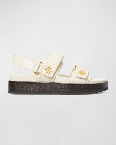 Tory Burch Kira Leather Dual-Band Sport Sandals Tory Burch Kira, Sport Sandals, Dual Band, Comfortable Sandals, Tory Burch Shoes, Women's Shoes Sandals, Me Too Shoes, Neiman Marcus, Open Toe