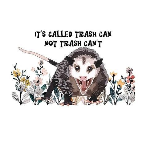 Amazon.com: It's Called Trash Can Not Trash Can't Funny Cute Opossum Sticker Decal : Handmade Products Opossum Sticker, Cute Opossum, Popular Products, Cheer Up, Handmade Products, Funny Cute, Aesthetic Pictures, Funny Animals, Trash Can