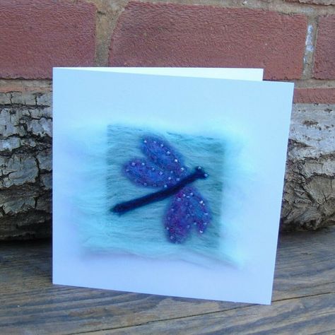 Handmade Needle Felt Blank Greetings Cards or Pictures To Frame assorted designs | eBay Needle Felted Cards, Felted Cards, Felt Cards, Felted Painting, Felting Pictures, Beaded Dragon, Finger Knit, Wool Painting, Winged Creatures