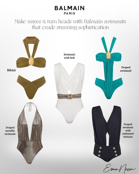 #balmain #swimsuits #summer #summerstyle #luxury #trendy #stylish #beach #pool Balmain Collection, Summer Capsule, Luxury Collection, Bags And Accessories, Beach Pool, Swimsuit Cover, Luxury Outfits, Designer Clothing, Summer Fashion