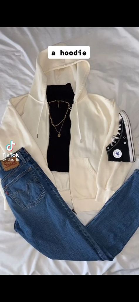 Blue Flared Jeans Outfit, White Zip Up Hoodie Outfit, Blue Flare Jeans Outfit, Zip Up Hoodie Outfit Aesthetic, Flare Jeans Outfit Aesthetic, Blue Jeans Outfit Winter, Blue Hoodie Outfit, Dark Blue Jeans Outfit, White Hoodie Outfit