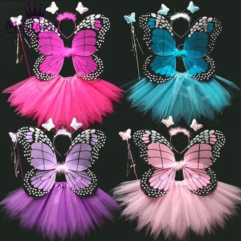 Butterfly Wings Costume, Fairy Girls, Kids Costumes Girls, Insects Theme, Butterfly Costume, Boho Festival Fashion, Princess Kids, Skirts For Kids, Butterfly Fairy