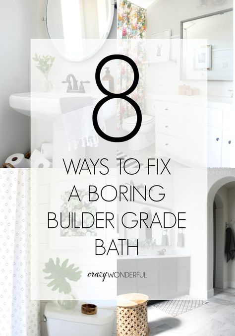 I was on Pinterest yesterday and kept seeing all of these amazing bathrooms.  They are breathtaking.  And, I’m sure they all had a breathtaking budget.  It got me thinking about our builder basic bathrooms.  I may not have mind blowing bathrooms with all of the latest and greatest, but I was still able to transform … Built In Bath Ideas, Master Bath Redo On A Budget, Townhome Upgrades, Water Closet Ideas, Builder Grade Updates, Amazon Drapes, Townhome Remodel, Upgrade Builder Grade, Builder Grade Bathroom