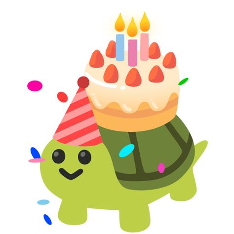 Happy Birthday Turtle, Imessage Sticker, Happy Turtle, Birthday Cake For Him, Happy Birthday Art, Ninja Turtle Party, Pet Turtle, Turtle Birthday, Tortoise Turtle