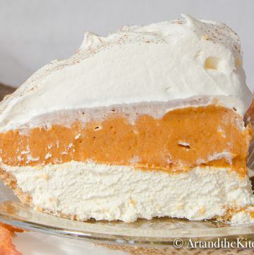 No Bake Triple Layer Pumpkin Pie - Art and the Kitchen Pie Art, Thanksgiving Dinners, No Bake Pumpkin, Thanksgiving 2022, Bake Pumpkin, Pumpkin Pie Cheesecake, No Bake Pumpkin Pie, Bake Cakes, Cheese Pumpkin