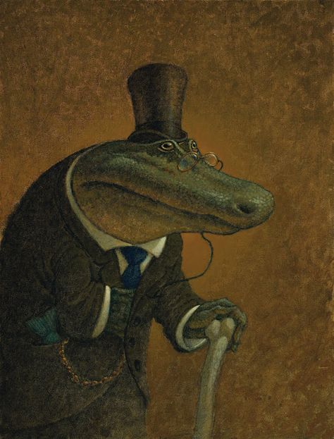 by John Sandford #alligator #crocodile #art #illustration #top #hat #glasses… Crocodiles, Frogs, Alligator, Animal Art, Youtube Channel, Toyota, Log In, Log, Look At